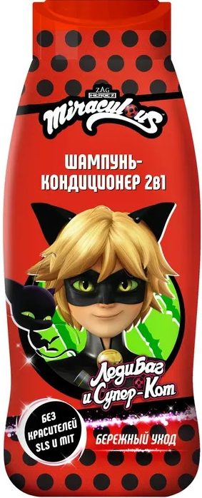 Леди Баг и Супер-Кот Шампунь-Кондиционер 2в1 СУПЕР КОТ 400 мл 4640130795016 - фото 69167