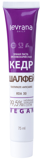 LEVRANA DAILY Зубная паста КЕДР и ШАЛФЕЙ 75 мл 4610266843196