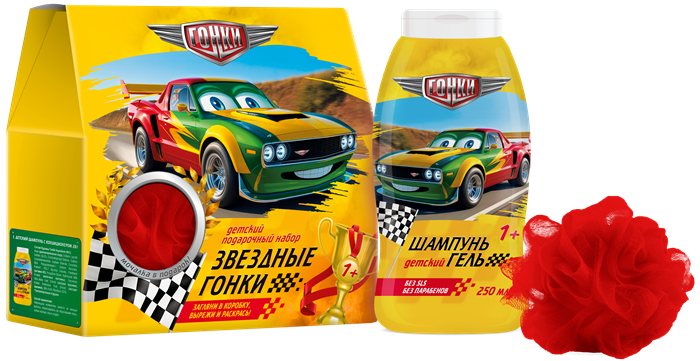 ТАЧКИ Набор ЗВЁЗДНЫЕ ГОНКИ (Шампунь-Гель250+Мочалка) 4630274257273
