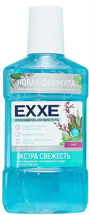 EXXE Ополаскиватель полости рта "ЭКСТРА СВЕЖЕСТЬ" 600 мл 4620739986749