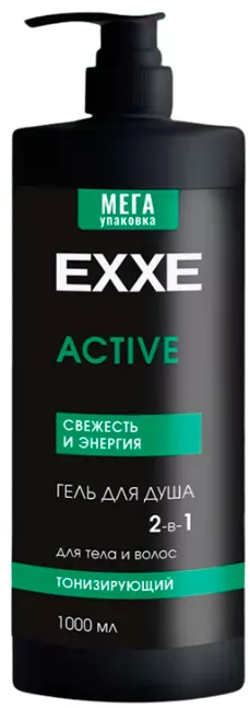 EXXE MEN Гель для душа ACTIVE 2в1 Свежесть и Энергия 1000 мл 4620739986541