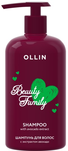 OLLIN BEAUTY FAMILY Шампунь с экстрактами авокадо 500 мл 4660077773397
