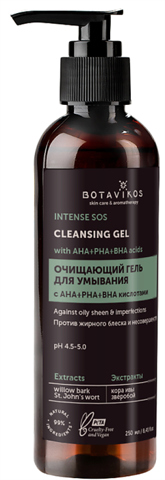 BOTAVIKOS Гель Очищающий с АНА+РНА+ВНА кислотами 250 мл 4610091058017