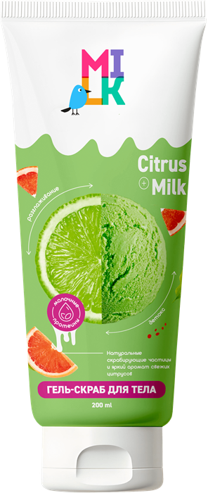 МИЛК Гель-Скраб для тела МОЛОКО и ЦИТРУС 200 мл 4630274258263