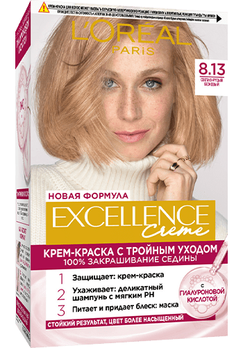 Л`Ореаль Краска для волос Эксэланс 8.13 светло-русый бежевый 3600523781249