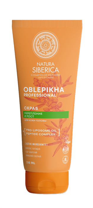 NATURA SIBERICA Облепиха Скраб (шампунь) д/кожи головы 200мл 4607174432574