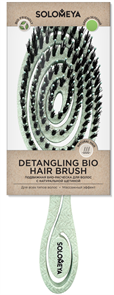 SOLOMEYA БИО-Расческа с нат.щетиной ЗЕЛЁНАЯ 5060504727501