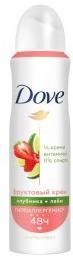 DOVE Дезодорант Спрей ФРУКТОВЫЙ КРЕМ клубника&amp;лайм 150 мл 4605922031949