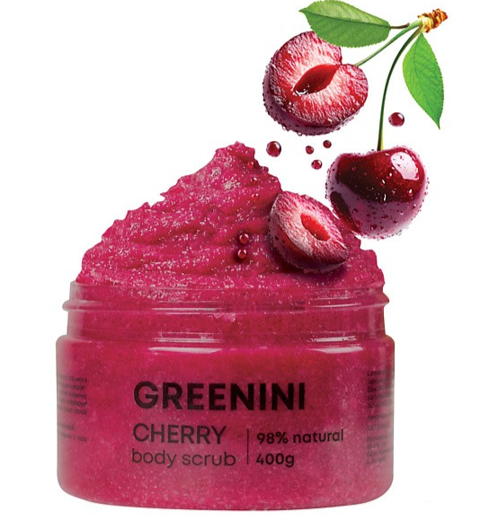 GREENINI BODY Скраб для тела ВИШНЯ тонус и упругость 400 мл 4640145089445 - фото 68392