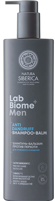 LAB Biome+ MEN Шампунь-бальзам для мужчин против перхоти, 400 мл 4630121116517