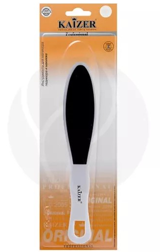KAIZER Терка педикюрная, натуральный бук, профессиональная, 24 см, Р60/120 4690004050819