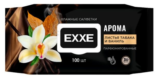 EXXE Салфетки влажные ТАБАК и ВАНИЛЬ 100 шт 4620739987890