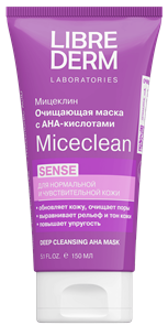 LIBREDERM MICECLEAN SENSE маска с АНА-кислотами для очищения нормальной и чувствительной кожи 150 мл 4630055167739