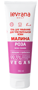 LEVRANA DAILY Гель для умывания МАЛИНА И РОЗА для чувств. кожи 250 мл 4620143628136